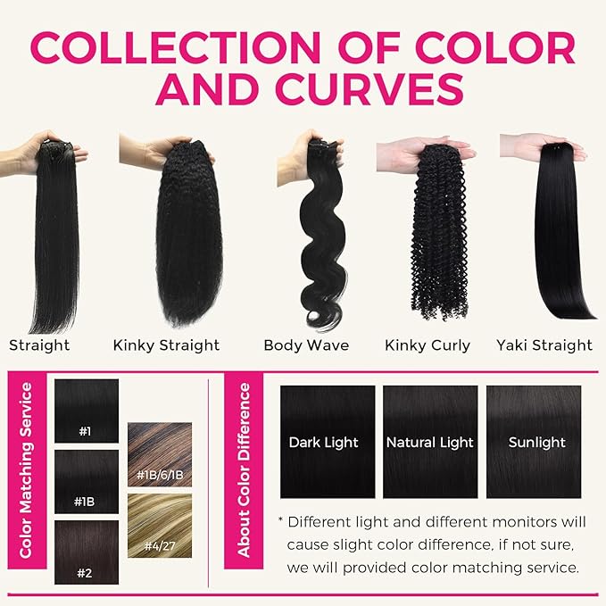 Lashey Light Yaki Clip in Hair Extensions 20 Inch 7pcs Human Hair Straight Natural Black Clip ins for Thin Hair Extensions Real Human Hair