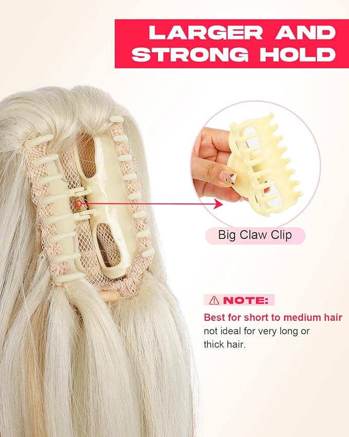Ponytail Extension – 16” Claw Clip in Ponytail Hair Extensions Natural Soft Synthetic High Pony Tail Hairpieces for Women (Light Blonde, 16inch)