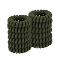Spiral Hair Ties for Thick & All Hair Types (Cloth Army Green, 12 Pcs) - Coil Ponytail Holders, No Crease Phone Cord Hair Ties