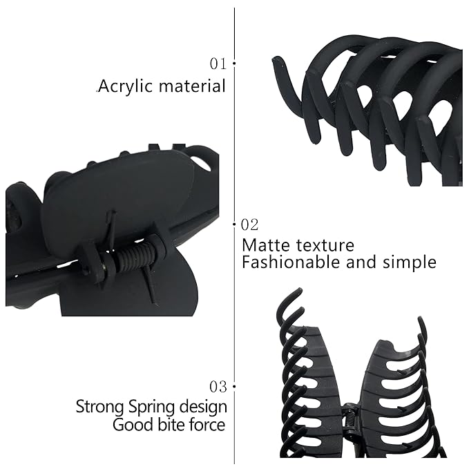 OWIIZI Large Hair Claw Clips for women, 4.3" Matte Jumbo Hair Clips Non-Slip Ponytail Barrette Strong Hold Claw Clips for girls Long Thick Hair (4packs)…