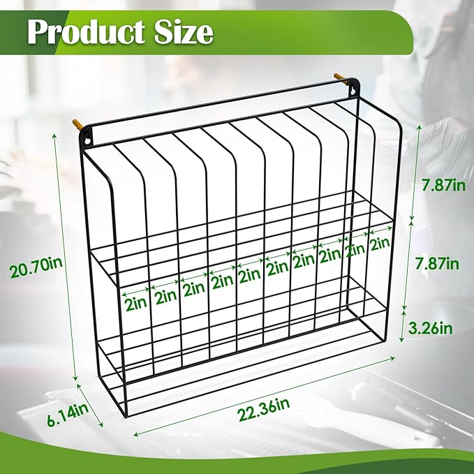 IKARE Hair Color Organizer Rack - Metal Tube Storage, Wall-Mounted Holder with Dye Paste Hanging Space for Salon, Beauty, Home