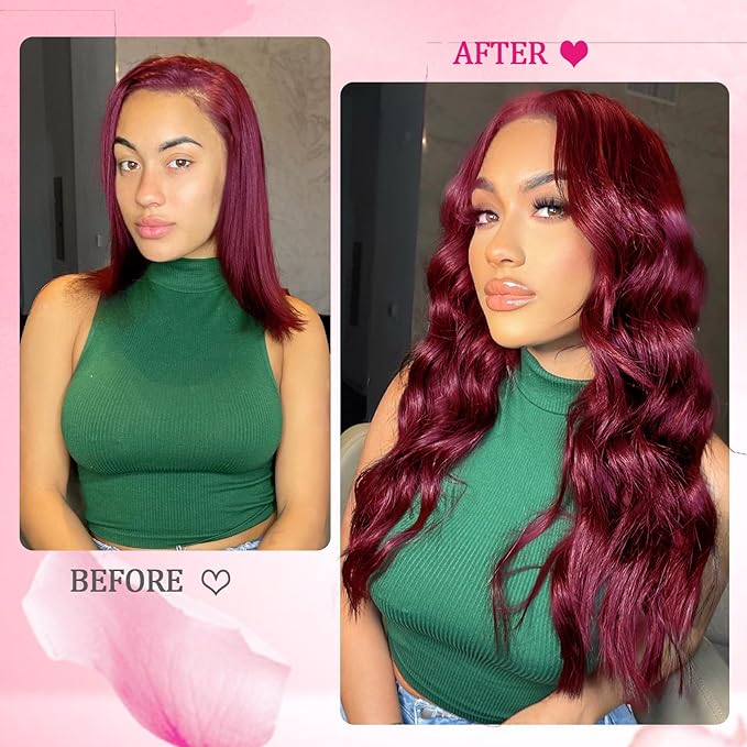 Clip in Hair Extensions Real Human Hair 125g Burgundy Real Hair Extensions Human Hair Clip ins 8pcs 18clips Double Weft Human Extensions for Women Hair Loss and Thinning Hair