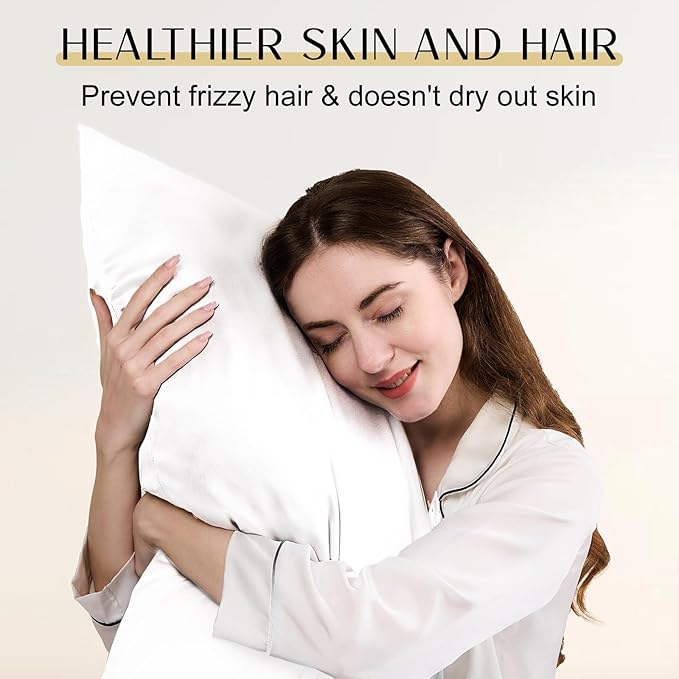 ZIMASILK Upgraded 100% 6A Grade Pure Mulberry Silk Pillowcase for Hair and Skin Silk Pillow Cases with Reinforced Hidden Zipper, More Soft & Durable, Gift Box (King 20"x36" Ivory)