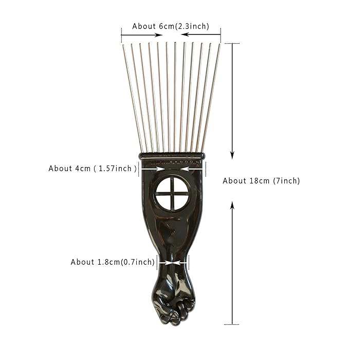3 Pcs Metal Hair Pick Combs Afro Pick Comb Wide Tooth Hair Pick Comb Salon Using for Hairdressing Styling Tool