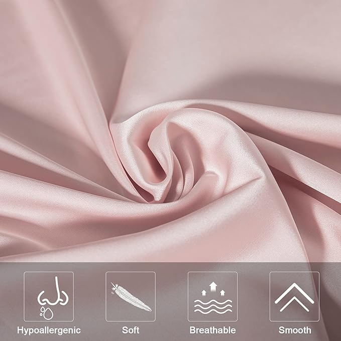 Mulberry Silk Pillowcase for Hair and Skin,Queen Size Cooling Silk Pillow Case with Hidden Zipper,Allergen Proof Dual Sides Soft Breathable Smooth Silk Pillow Cover for Women(Queen,Beige)