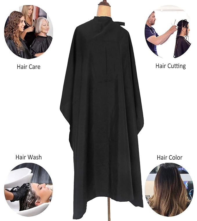 Haircut Cape Black Hair Cutting Salon Barber Capes Waterproof hairdressing for Clients Men Adults (8PCS-Barber Capes)