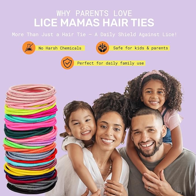 Hair Ties for Healty hair care - Infused with Essential Oils for Natural Prevention - Girls Hair Ties with Long-Lasting Protection - Safe & Non-Toxic Repellent Ties for Daily Use - (4-Pack)