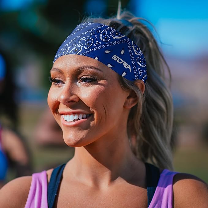 Suddora Paisley Print Bandana Headband, Multi-sport Boho Style Bandana, Non-slip Fabric, Unisex Head Accessory for Bikers