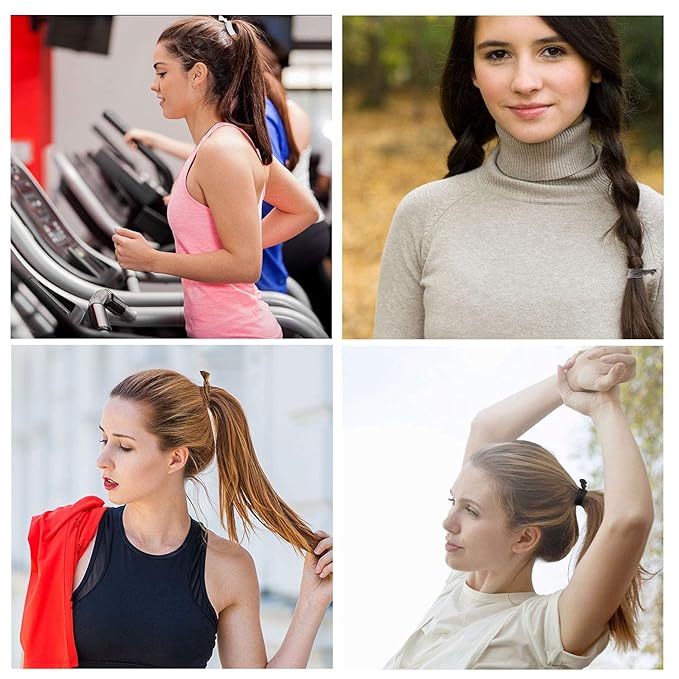 79Style Elastic Fabric Hair Accessories for Women - 125 Knotted Ribbon Ponytail Holders, No Break Cloth Hair Bands, No Damage Yoga Hair Ties Bulk and Scrunchies (125 Pieces - 10 Neutral Colors)