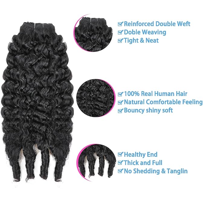 Burmese Curly Clip in Hair Extensions Real Human Hair 8Pcs Brazilian Human Hair Clip ins for Black Women With 18Clips 120g 26inch #1B Natural Black