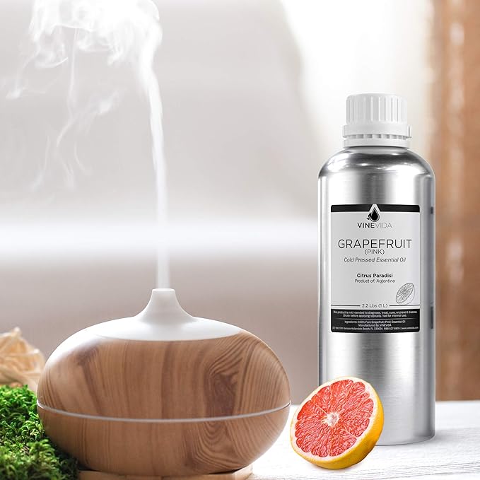 VINEVIDA Pink Grapefruit Essential Oil 32 oz - Undiluted Grapefruit Oil 32 oz - Grapefruit Candle Oil Scent - DIY Candle Scents for Candlemaking - Bulk Essential Oil for Soap Making Safe for Skin