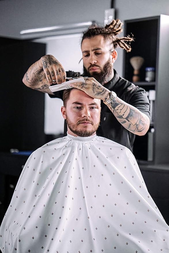 Barber Strong The Barber Cape Haircut Cover for Men, Hair Repelling and Static-Reducing Material, Water Resistant Fabric