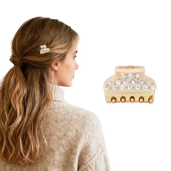 2026 Premium Durable Hair Claw Clip for Women, Original Italian Designed Strong Grip Hair Clips for Normal Fine Thin Hair, No Slip Jaw Clips with Gift Box for Christmas Birthday Girls, 1.2 Inch Beige