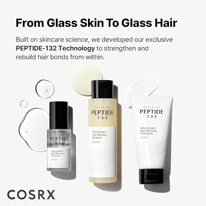 COSRX PEPTIDE 132 Hair Bonding Oil Serum, Travel Size Keratin Treatment for Frizzy, Damaged, Dry Hair – Repairs Split Ends, Adds Hair Gloss – For All Hair Types, Stocking Stuffers – 0.94 fl oz