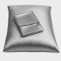 BLISSFORD Satin Pillowcase with Zipper, for Hair and Skin Care, Feels Soft and Cool Like a Silk Pillowcase, Satin Pillow Cases 2 Pack, Slik Pillow Cover, Grey, King Size, Set of 2