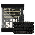 Suncdelv Silk,100% Silk Scrunchies for Hair,22 Momme Hair Ties for Anti-Crease & Breakage,Natural Women Hair Accessories，Fashion Hairbands 4PCS（Black）