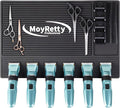 MoyRetty Magnetic Barber Mat for Clippers, (18.9" x 12.6") 6 Strong Magnetic Organizer Stations for Heavy Clippers and Trimmers, Professional Barbers Anti-Skid Rubber Mat(Black)