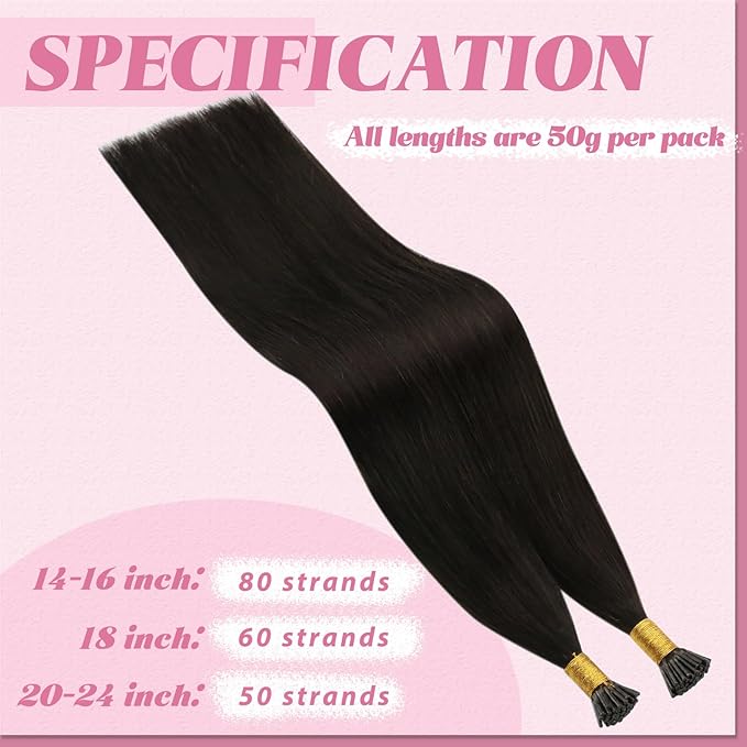 YoungSee I Tip Hair Extensions Dark Brown 22Inch I tip Hair Extensions Human Hair Brown 50g Itip Hair Extension Human Hair 50s Itips Natural Hair Extension for Straight Hair