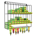 IKARE Hair Color Organizer Rack - Metal Tube Storage, Wall-Mounted Holder with Dye Paste Hanging Space for Salon, Beauty, Home