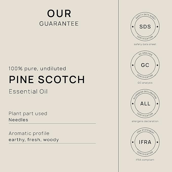 VINEVIDA Pine Scotch Essential Oil - Undiluted - DIY Candle Scents - 10 mL for Soap Making - Safe for Skin