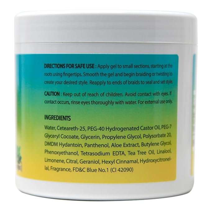 KOOL Braiding Gel Maximum Hold for LOC & Twist - No Flaking, No Whitening, Fast Drying, High Shine, Cool & Refreshing, Long Lasting Hold (15 oz)