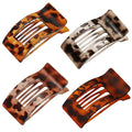 4 PCS Flat Hair Clips, Large Flat Claw Clips for Women Girls, Strong Hold French Hair Clips for Thick Thin Hair, Stylish Classic Hair Barrettes(Tortoise)