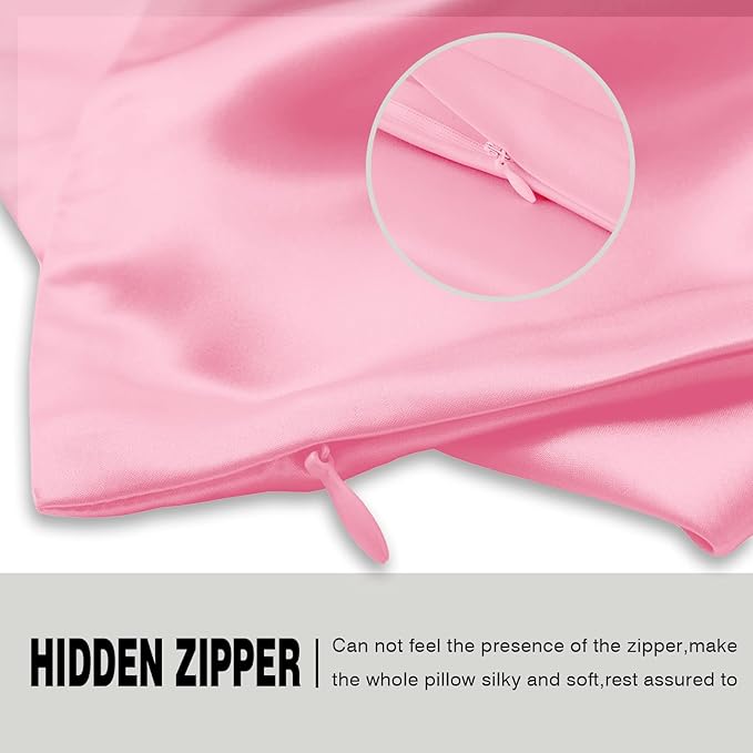 Silk Pillowcase for Hair and Skin,Soft,Breathable and Sliky 100% Silk Pillowcases King Set of 2,Both Sides Natural Mulberry Silk Pillow Cases with Hidden Zipper(King Size 20"X 36",2pcs)