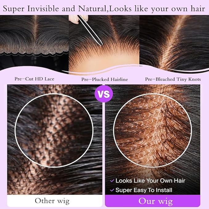 7x6 Burmese Curly Glueless Wigs Human Hair Pre Plucked Pre Cut 250% Density Drawstring Wig Human Hair 7x6 HD Lace Front Wigs Human Hair for Black Women Wear and Go Glueless Wig Natural Color 16inch