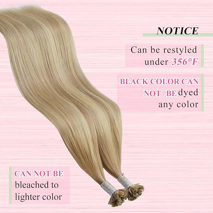YoungSee Human Hair U Tip Hair Extensions Blonde Highlight Ktip Remy Hair Extensions Highlight Blonde U Tips Real Hair Extension 24 Inch U Tips Hair Extension Real Human Hair Long Straight 50s/50g