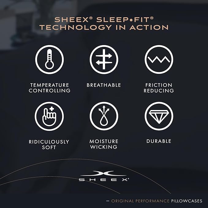SHEEX Original Performance Cooling Pillowcases, Ultra-Soft Pillowcase Set, 2 Cooling Pillow Covers, Standard, Graphite
