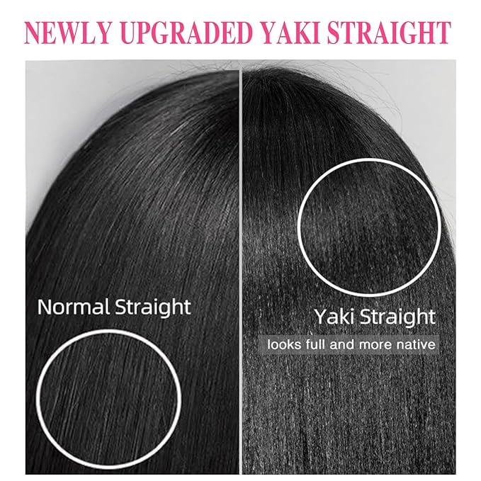16 Inch Yaki-Straight Clip ins Real Human Hair Yaki Clip in Hair Extensions For Women Clip on Hair Extensions Brazilian Virgin Hair Extension