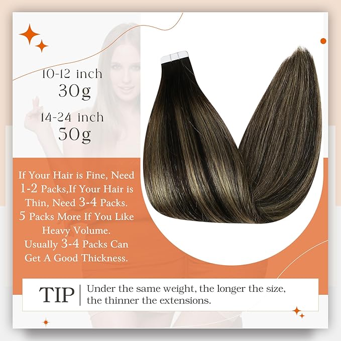 Full Shine Tape in Hair Extensions Color 1B Black Ombre 27 Blonde And 1B Remy Human Hair Tape in Extensions 22Inch Seamless Invisible Extension 100G 40Pcs for Women Natural