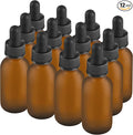 12 Pcs, 1oz Dropper Bottle, Amber Glass Eye Dropper Bottle, Tincture Bottles with Dropper, Pretty Finish, Leak-Proof Design, Stronger Suction for All Kinds of Mixed Liquids