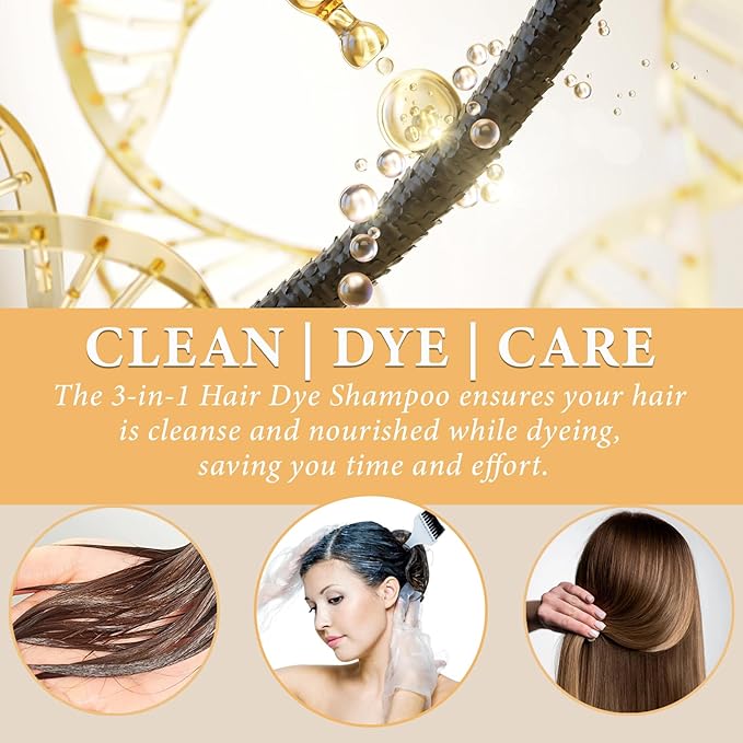 Deep Burgundy Hair Dye Shampoo Red, Instant Dye Shampoo for Gray Hair for Women Men, Best Hair Coloring Shampoo for Painting Hair, 3-in-1 Color Shampoo Hair Dye in Minutes, Champu Para Pintar el Pelo