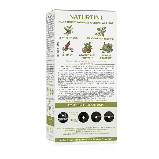 Naturtint 2WN Radiant Nature Brown Black Permanent Hair Color (Pack of 1), Ammonia Free, Vegan, Cruelty Free, up to 100% Gray Coverage, Long Lasting Results (Packaging may vary)