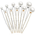 32 Pieces Wedding Pearl Hair Pins Bridal Pearl Rhinestone Hair Accessories U Shape Barrette for Bride Bridesmaid Women(Gold, Silver)
