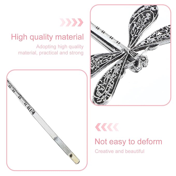Dragonfly Hair Clip, Gold & Silver Antique Decorative Bobby Pins for Prom Birthday Party Wedding Retro Hair Styling Pins Accessories for Women Girls Bride French Hairpins