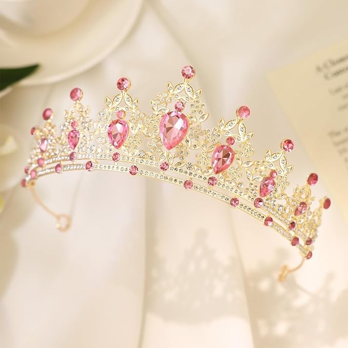 Princess Tiara and Crown for Women Wedding Tiaras for Bridal girls Tiaras and Crystal Crowns Rhinestone Headband Metal Hair Accessories for Costume Birthday Party Prom Gifts