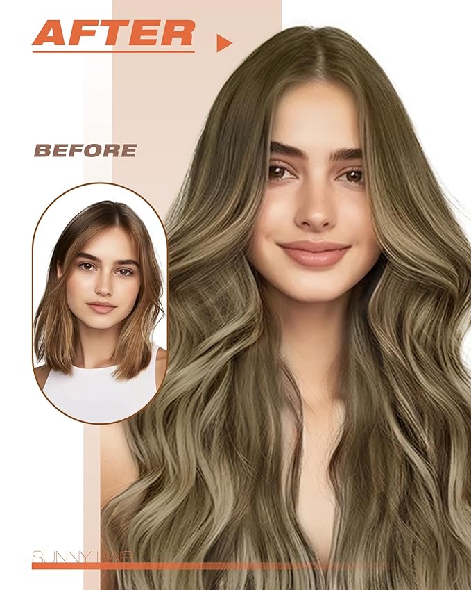 Sunny Hair Tape in Hair Extensions Human Hair,Balayage Brown with Blonde Hair Extensions Tape in 24 Inch Real Human Hair Tape in Extensions 40Pcs 100g
