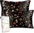 2 Pack Mulberry Silk Pillowcase for Hair and Skin - Queen Size 20 x 30 Inches with Hidden Zipper BK Grow Flower 19 Momme Soft Sleeping Silk Pillow Case for Women, Moms