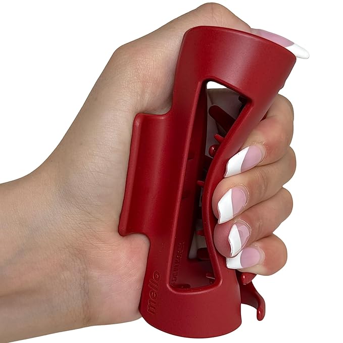 The Original Mello Hair Claw Clip Squishy Claw Clip Made in Korea Patent Pending 30021976 (Red, Medium)
