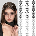 Star Hair Clips 2000s Y2K Black Silver Star Hair Accessories Snap Hair Barrettes Non Slip Metal Hair Clips for Girls Women -30 PCS 1.18"