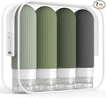 ME.FAN Travel Bottles for Toiletries, TSA Approved 3oz Silicone Journey Size Containers, Portable Split Bottle for Conditioner, Shampoo, Lotion- 4 Pack Desert Sage