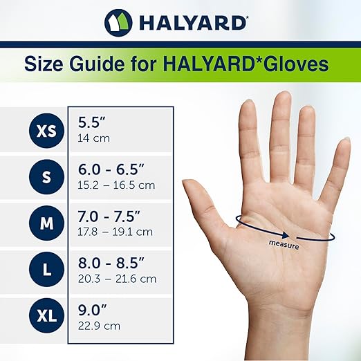 HALYARD Sterling SG Nitrile Powder-Free Exam Gloves, 3.7 mil, 9.5 Inches, Gray, X-Large, 41662 (Case of 2300)