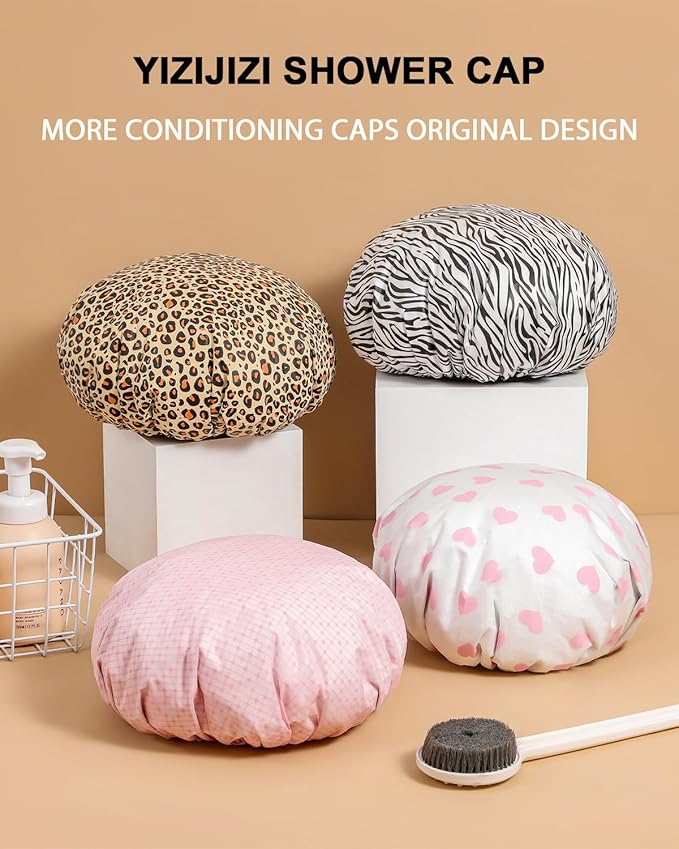 YIZIJIZI 2 Pieces Heat Cap for Deep Conditioning, Conditioning Cap Made of Aluminum Foil for Home and Salon Use, Hair Dyeing（White pink）
