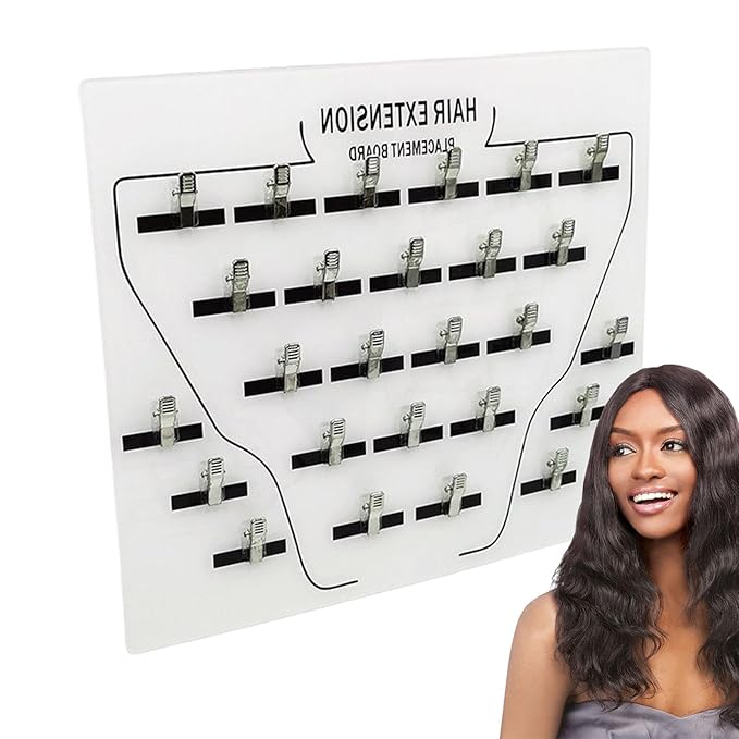 Extension Holder - Acrylic Hair Extension Organizer, Styling Hair Separator Board | Hair Tinsel Storage Plate with Clip for Wig Grafting, Sectioning, and Display for Home & Salon Use