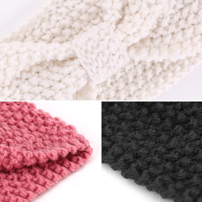 DRESHOW Knit Crochet Headband for Women Ear Warmer Soft Turban Stretch Warmer Headbands Winter Fashion Head Wrap