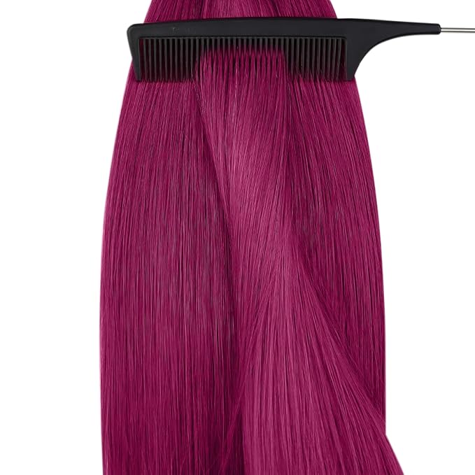 YoungSee Nano Ring Hair Extensions Magenta Nano Beads Hair Extensions 16inch Burgundy Nano-Ring Hair Extension Red Nano-Tip Extension Silky Cold Fusion 25g 25s for Experimenting with colors