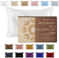 Premium Mulberry Silk Pillowcase for Sleeping Women and Men | Handcrafted Hypoallergenic & Anti-Acne White Silk Pillow Cases with Zipper | Standard - 20" x 26", Natural Undyed White