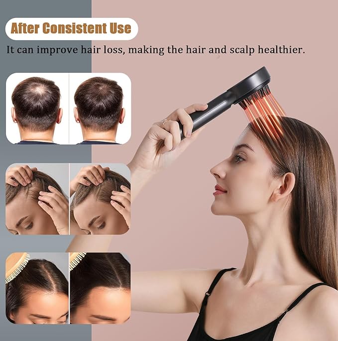 3-in-1 Hair Scalp Massager Comb - Rechargeable Cordless Portable Scalp Care Brush with Essential Oil Applicator, Gentle Scratching & Kneading Massage for Hair & Scalp Nourishment, Fit for Men & Women